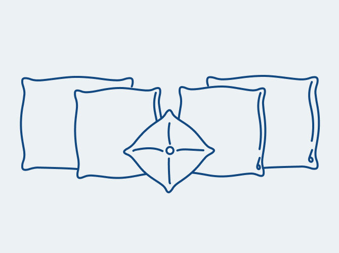 five pillows drawing