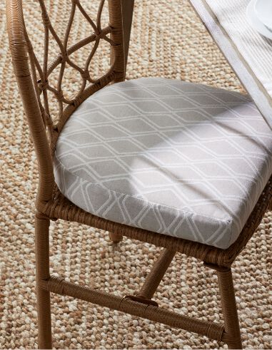 Patterned outdoor seat cushion