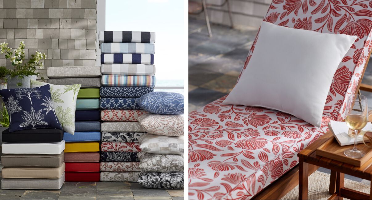 collage of outdoor cushions 