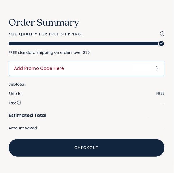 screenshot image of promo code placement in checkout